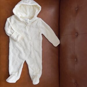 Little Beginnings Baby Ivory Pram suit Teddy Fleece size 3-6 months